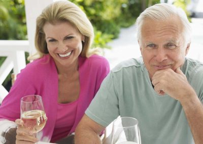 mature couple drinking wine